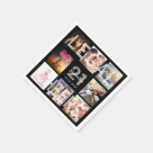 21歳の誕生日ブラックフォトコラージュ法務 スタンダードカクテルナプキン (角)