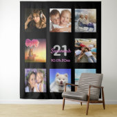 21歳の誕生日ブラックフォトコラージュ タペストリー (インサイチュ)