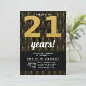 21歳の誕生日ブラック金ゴールドパーティー 招待状 (スタンド正面)