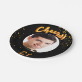 21歳の誕生日ブラック金ゴールド写真家 ペーパープレート (アングル)