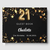21歳の誕生日ブラック金ゴールド星 ゲストブック (正面)