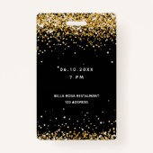 21歳の誕生日ブラック金ゴールドvipパーティーパス バッジ (裏面)