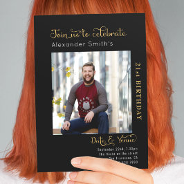 21歳の誕生日ブラック 招待状