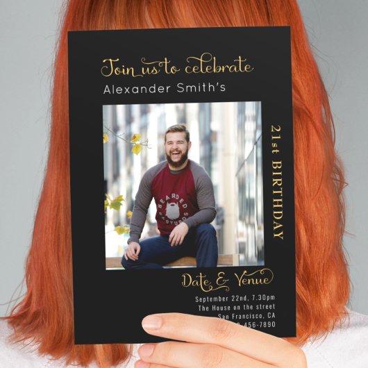 21歳の誕生日ブラック 招待状