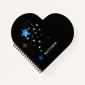 21歳の誕生日ブルーとブラックパーソナライズされた ノートブック (正面)