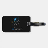 21歳の誕生日ブルーとブラックパーソナライズされた ラゲッジタグ (裏面横)