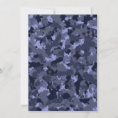 21歳の誕生日ブルー迷彩柄 パーソナライズされた 招待状 (裏面)