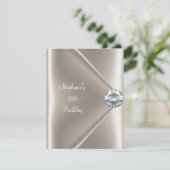 21歳の誕生日ベージュクリームダイヤモンドジュエル2 招待状 (スタンド正面)