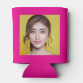 21歳の誕生日ホットピンク金ゴールド写真テンプレート 缶クーラー (裏面)