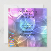 21歳の誕生日ホワイトピンクパープルマルチニバルーン 招待状 (裏面)