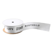 21歳の誕生日ホワイトリボン サテンリボン (リール)