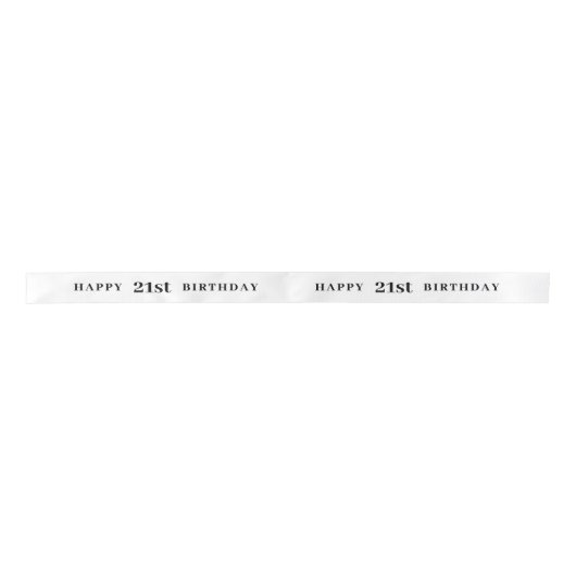 21歳の誕生日ホワイトリボン サテンリボン (正面)