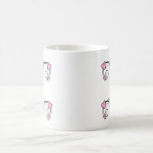 21歳の誕生日マイルストーン年齢イニシャルピンク桃 コーヒーマグカップ (中央)