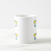 21歳の誕生日マイルストーン年齢イニシャルブルー黄色 コーヒーマグカップ (中央)