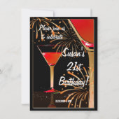 21歳の誕生日マティーニカクテルパーティー 招待状 (正面)