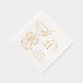 21歳の誕生日マルティーニ21歳パーソナライズされた 箔ナプキン (右)