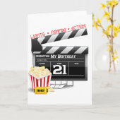21歳の誕生日ムービーパーティー カード (黄色い花)