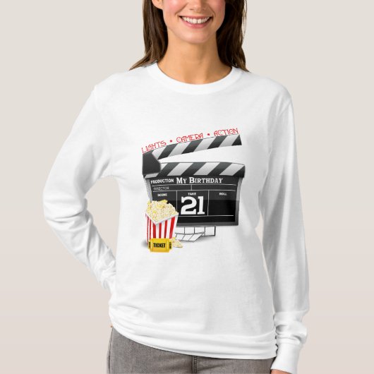 21歳の誕生日ムービーパーティー Tシャツ (正面)