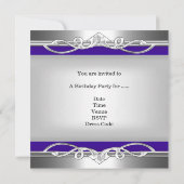 21歳の誕生日メタルクロムブルーシルバープラーク 招待状 (裏面)