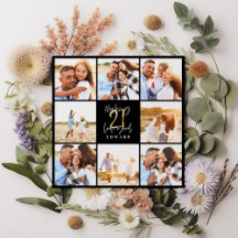 21歳の誕生日モダンブラック&金ゴールド写真コラージュ