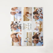 21歳の誕生日モダンブラック&金ゴールド写真コラージュ タペストリー (正面)