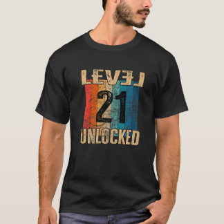 21歳の誕生日レベルのロック解除されたヴィンテージレトロ Tシャツ