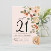 21歳の誕生日ヴィンテージフローラ 招待状 (スタンド正面)