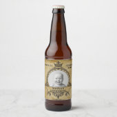 21歳の誕生日ヴィンテージレトロモノグラム追加フォト ビールラベル (正面)