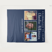 21歳の誕生日写真コラージュ背景バナー タペストリー (正面(横))