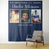 21歳の誕生日写真コラージュ背景バナー タペストリー (インサイチュ)