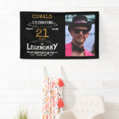 21歳の誕生日写真テンプレート伝説 横断幕 (インサイチュ)