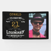 21歳の誕生日写真テンプレート伝説 横断幕 (横)