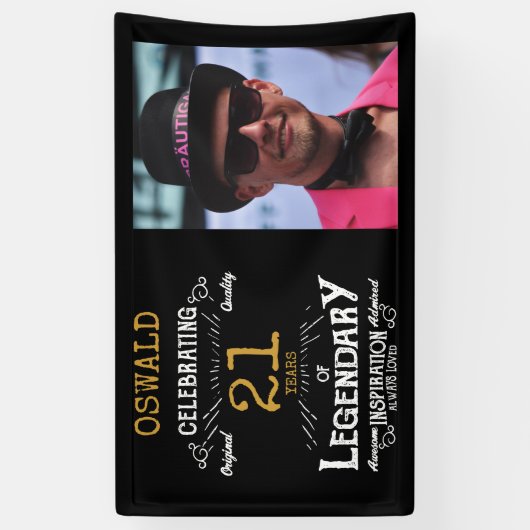 21歳の誕生日写真テンプレート伝説 横断幕