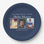 21歳の誕生日写真プレート ペーパープレート (正面)