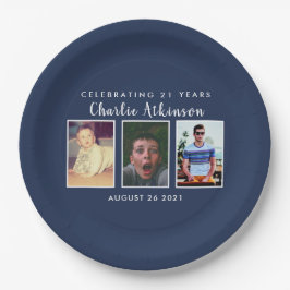 21歳の誕生日写真プレート ペーパープレート