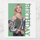 21歳の誕生日写真 大学のパーティー ワインラベル (シングルラベル)