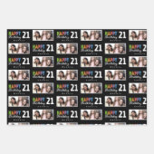 21歳の誕生日名前をカスタムするフォトラップ紙 ラッピングペーパーシート (正面3)