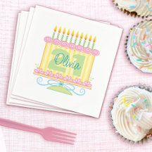 21歳の誕生日名前をカスタムするフローラケーキナプキン