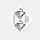 21歳の誕生日名前をカスタムする21ロックス紙ナプキンス スタンダードカクテルナプキン (角)