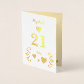 21歳の誕生日応援から21歳の写真 箔カード (正面)