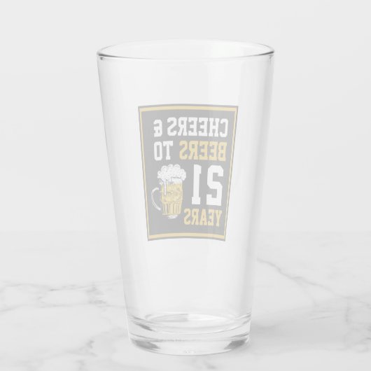 21歳の誕生日応援とビアーズから21歳 タンブラーグラス (裏面)