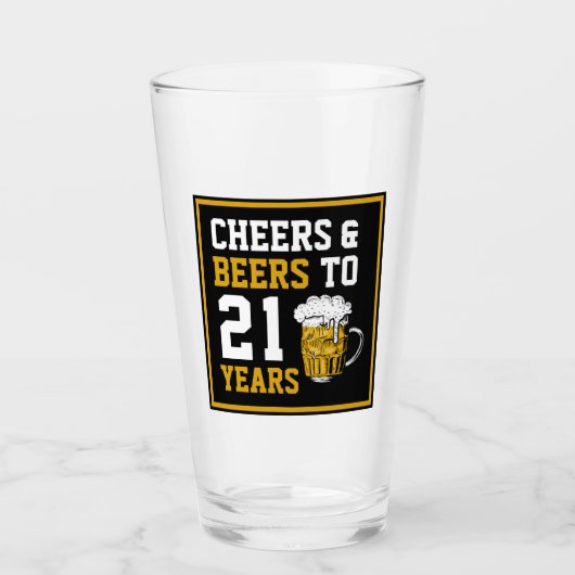 21歳の誕生日応援とビアーズから21歳 タンブラーグラス (正面)