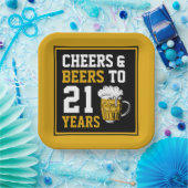 21歳の誕生日応援とビアーズから21歳 ペーパープレート (パーティー)
