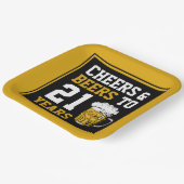 21歳の誕生日応援とビアーズから21歳 ペーパープレート (傾斜あり)