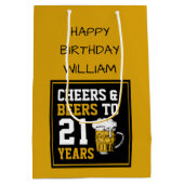 21歳の誕生日応援とビアーズから21歳 ミディアムペーパーバッグ (裏面)