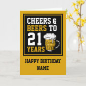 21歳の誕生日応援とビールから21歳 カード (黄色い花)