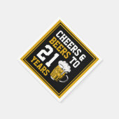 21歳の誕生日応援とビールから21歳 スタンダードカクテルナプキン (角)