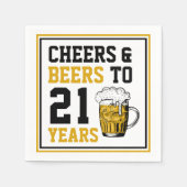 21歳の誕生日応援とビールから21歳 スタンダードカクテルナプキン (正面)
