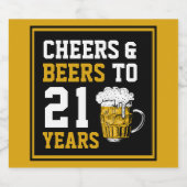 21歳の誕生日応援とビールから21歳 ビールラベル (シングルラベル)