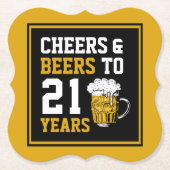 21歳の誕生日応援とビールから21歳 ペーパーコースター (正面)